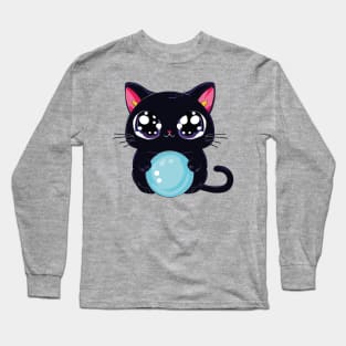 Magic Black Cat Meowgical Long Sleeve T-Shirt